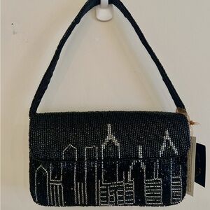 Black Beaded NYC Bag